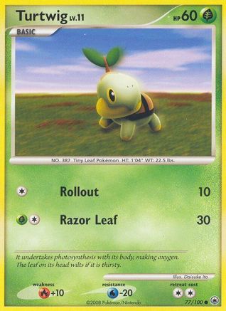 Turtwig 77/100 - Majestic Dawn Reverse Holofoil - Poke-Collect