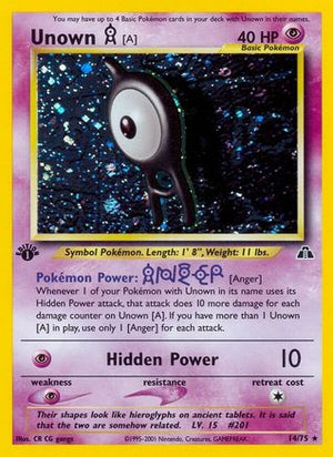 Unown [A] 14/75 - Neo Discovery 1st Edition Holofoil - Poke-Collect