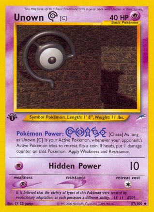 Unown [C] 57/105 - Neo Destiny 1st Edition - Poke-Collect
