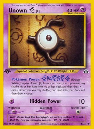 Unown [E] 67/75 - Neo Discovery 1st Edition - Poke-Collect