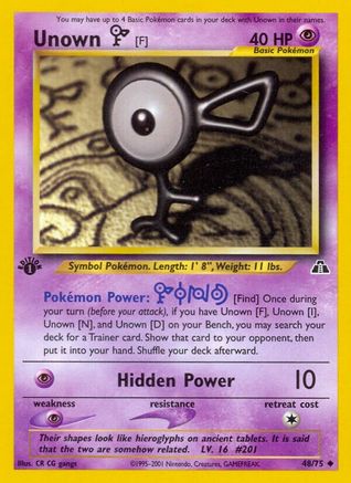 Unown [F] 48/75 - Neo Discovery Unlimited - Poke-Collect