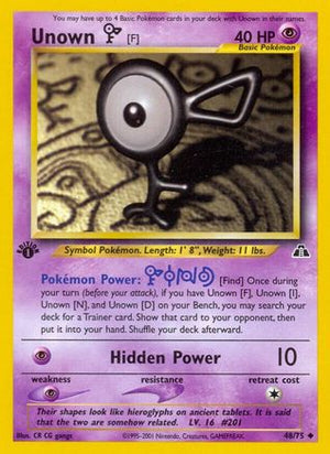Unown [F] 48/75 - Neo Discovery 1st Edition - Poke-Collect