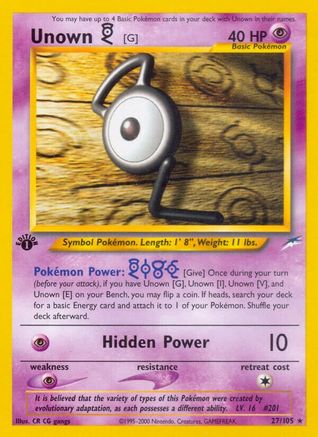 Unown [G] 27/105 - Neo Destiny 1st Edition - Poke-Collect