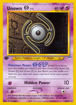 Unown [H] 28/105 - Neo Destiny 1st Edition - Poke-Collect