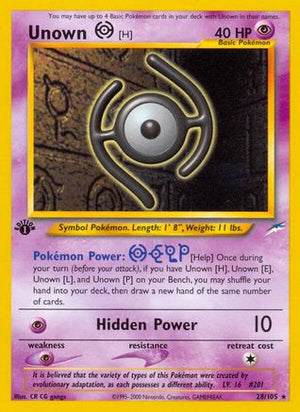 Unown [H] 28/105 - Neo Destiny Unlimited - Poke-Collect