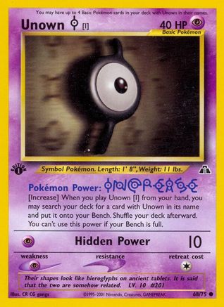 Unown [I] 68/75 - Neo Discovery 1st Edition - Poke-Collect