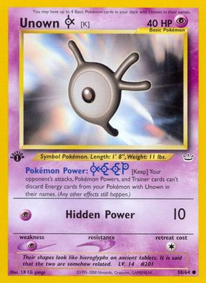 Unown [K] 58/64 - Neo Revelation 1st Edition - Poke-Collect