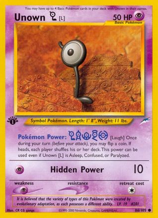 Unown [L] 86/105 - Neo Destiny Unlimited - Poke-Collect