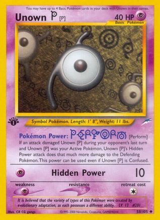 Unown [P] 58/105 - Neo Destiny Unlimited - Poke-Collect