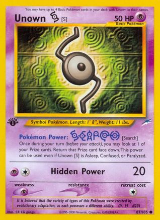 Unown [S] 87/105 - Neo Destiny 1st Edition - Poke-Collect