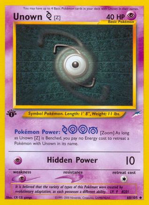 Unown [Z] 60/105 - Neo Destiny 1st Edition - Poke-Collect