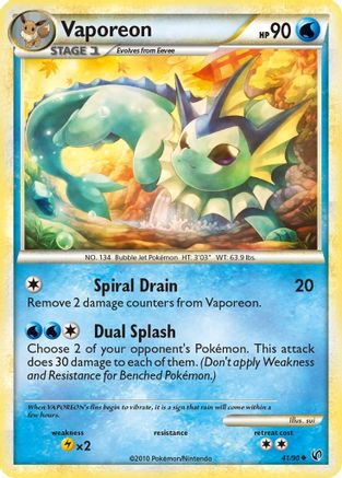 Vaporeon 41/90 - HSUndaunted Reverse Holofoil - Poke-Collect