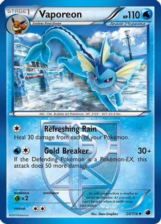 Vaporeon 20/116 - Plasma Freeze Reverse Holofoil - Poke-Collect