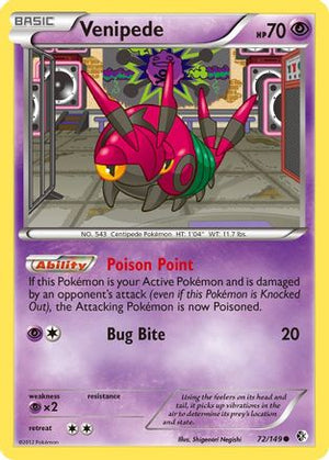 Venipede 72/149 - Boundaries Crossed Reverse Holofoil - Poke-Collect