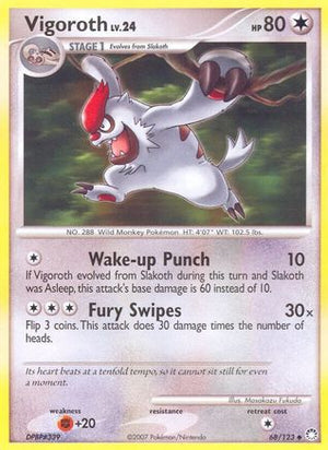 Vigoroth 68/123 - Mysterious Treasures Reverse Holofoil - Poke-Collect