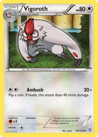 Vigoroth 102/124 - Dragons Exalted Reverse Holofoil - Poke-Collect