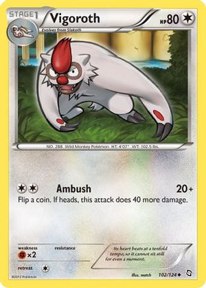 Vigoroth 102/124 - Dragons Exalted Reverse Holofoil - Poke-Collect