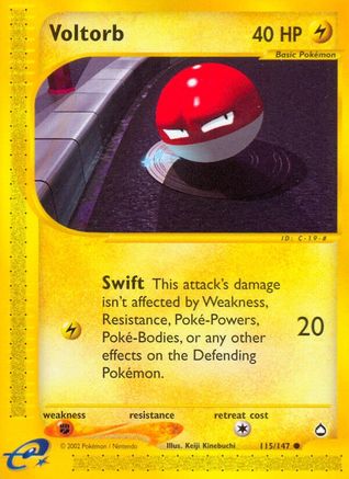 Voltorb 115/147 - Aquapolis Reverse Holofoil - Poke-Collect