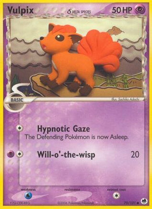 Vulpix δ 70/101 - Dragon Frontiers Reverse Holofoil