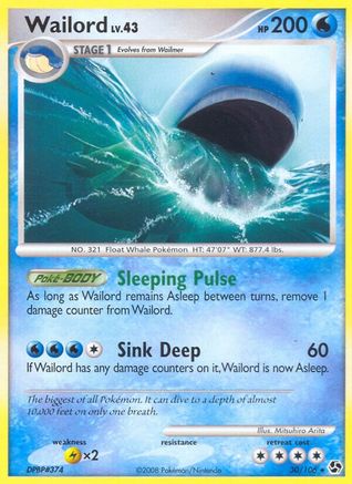 Wailord 30/106 - Great Encounters Reverse Holofoil - Poke-Collect