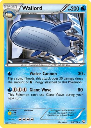 Wailord 26/124 - Dragons Exalted Holofoil - Poke-Collect