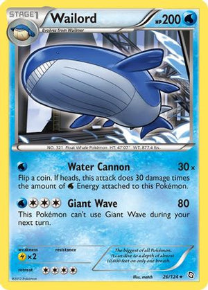 Wailord 26/124 - Dragons Exalted Holofoil - Poke-Collect