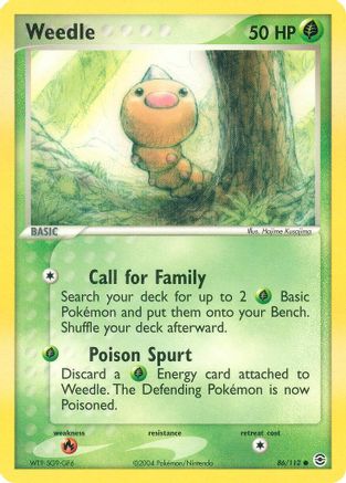 Weedle 86/112 - FireRed & LeafGreen Reverse Holofoil - Poke-Collect