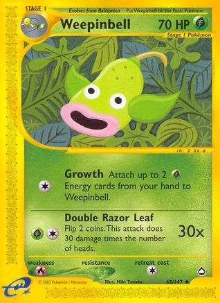 Weepinbell 65/147 - Aquapolis Reverse Holofoil - Poke-Collect