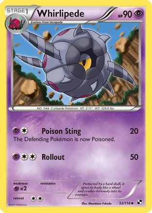 Whirlipede 53/114 - Black & White Reverse Holofoil - Poke-Collect