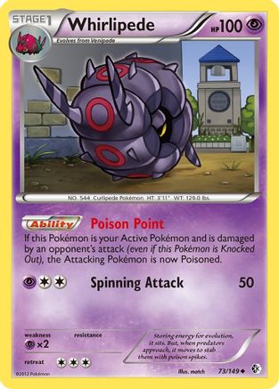 Whirlipede 73/149 - Boundaries Crossed Reverse Holofoil - Poke-Collect