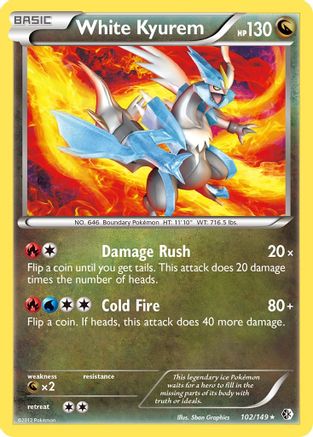 White Kyurem 102/149 - Boundaries Crossed Reverse Holofoil - Poke-Collect