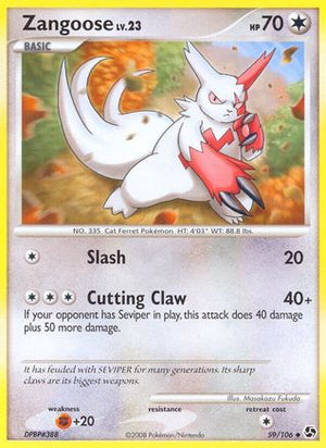 Zangoose 59/106 - Great Encounters Reverse Holofoil - Poke-Collect