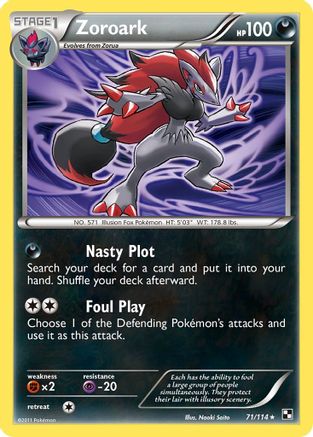 Zoroark 71/114 - Black & White Reverse Holofoil - Poke-Collect