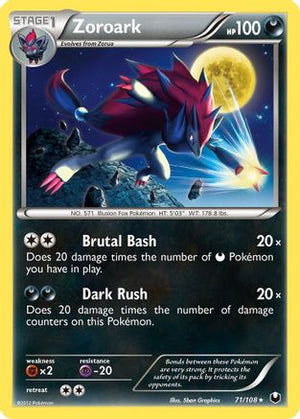 Zoroark 71/108 - Dark Explorers Reverse Holofoil - Poke-Collect