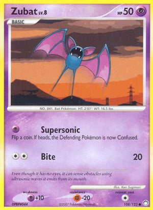 Zubat 108/123 - Mysterious Treasures Reverse Holofoil - Poke-Collect
