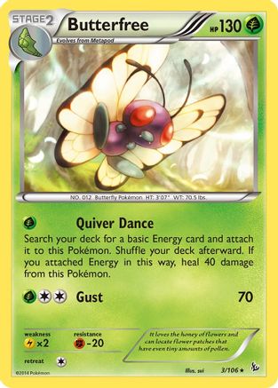 Butterfree 3/106 - XY  Flashfire Reverse Holofoil - Poke-Collect