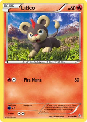 Litleo (19) 19/106 - XY  Flashfire Reverse Holofoil