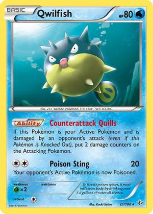 Qwilfish 21/106 - Flashfire Reverse Holofoil