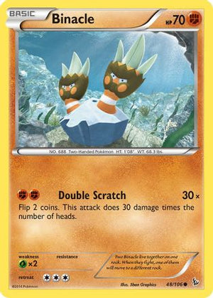 Binacle 48/106 - XY  Flashfire Reverse Holofoil - Poke-Collect