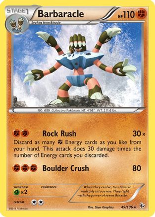 Barbaracle 49/106 - XY  Flashfire Reverse Holofoil - Poke-Collect