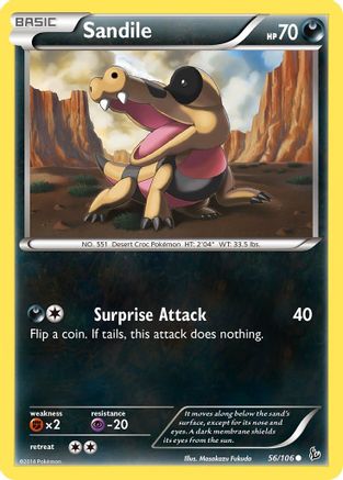 Sandile 56/106 - XY  Flashfire Reverse Holofoil - Poke-Collect