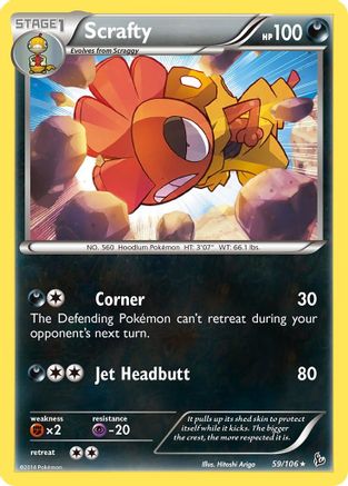 Scrafty 59/106 - XY  Flashfire Reverse Holofoil - Poke-Collect