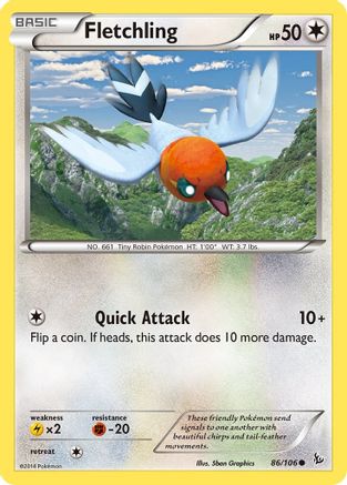 Fletchling 86/106 - XY  Flashfire Reverse Holofoil - Poke-Collect
