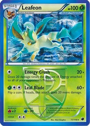 Leafeon - 11/116 (BW Plasma Freeze) 11 - Deck Exclusives Holofoil - Poke-Collect