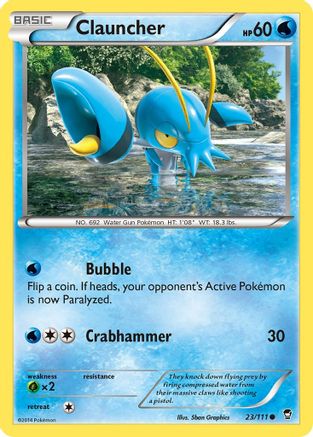 Clauncher 23/111 - XY  Furious Fists Reverse Holofoil - Poke-Collect