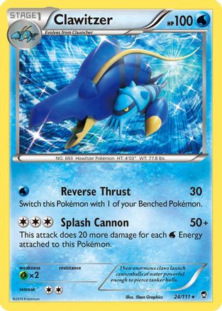 Clawitzer 24/111 - XY  Furious Fists Holofoil - Poke-Collect