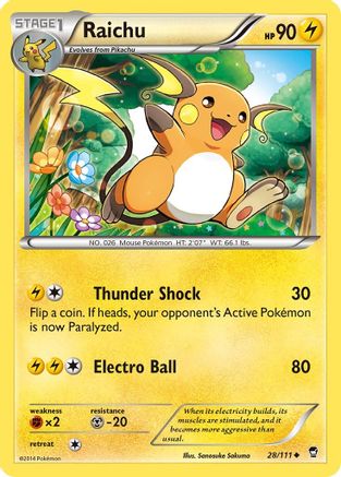 Raichu 28/111 - XY  Furious Fists Reverse Holofoil - Poke-Collect