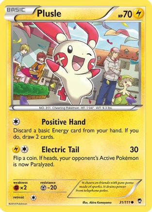 Plusle 31/111 - XY  Furious Fists Reverse Holofoil - Poke-Collect