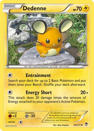 Dedenne 34/111 - XY  Furious Fists Reverse Holofoil - Poke-Collect