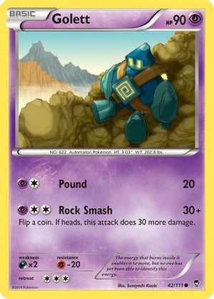 Golett 42/111 - XY  Furious Fists Reverse Holofoil - Poke-Collect